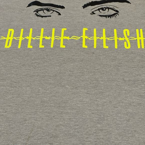 BiLLIE ELLISH T-Shirt SS  GRAY NEON YELLOW GRAPHIC DESiGN MEDIUM NEW - Picture 2 of 5